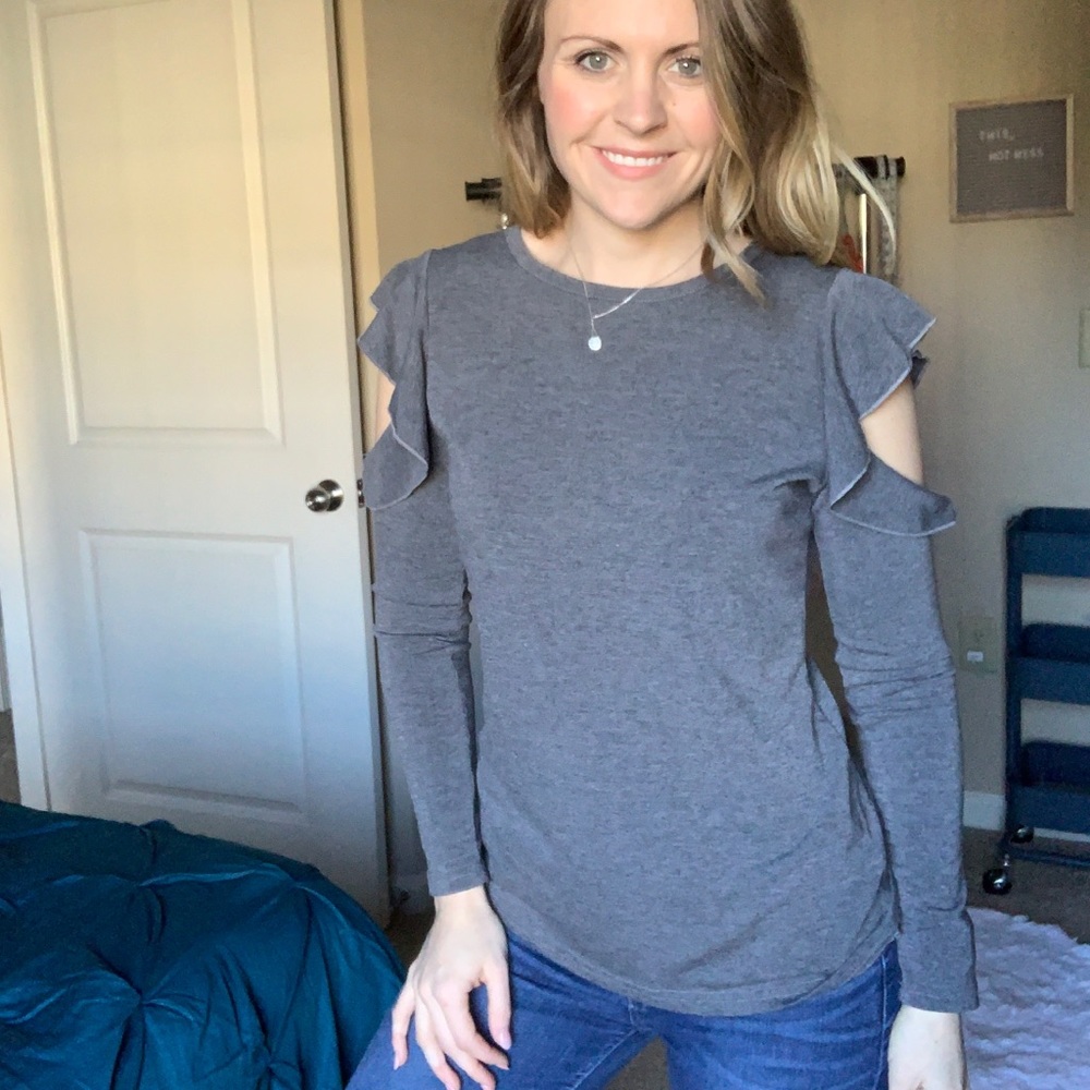 SHEIN Long Sleeve w/ Shoulder Cut - Out